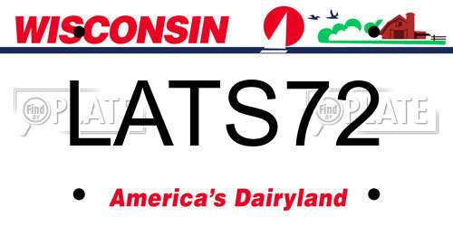 LATS72 Wisconsin License Plate