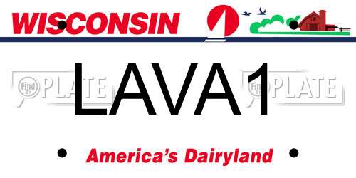 LAVA1 Wisconsin License Plate