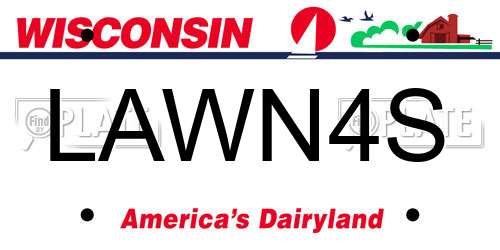 LAWN4S Wisconsin License Plate
