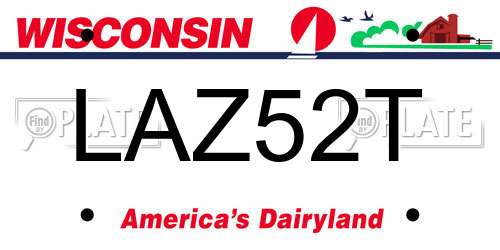 LAZ52T Wisconsin License Plate