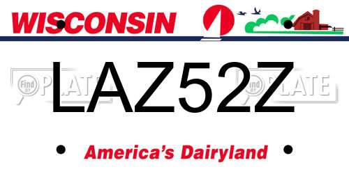 LAZ52Z Wisconsin License Plate