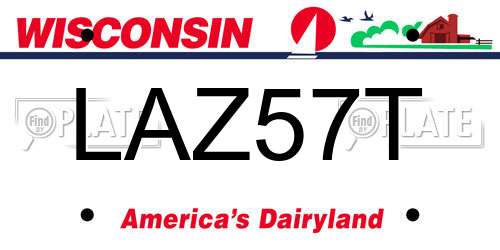 LAZ57T Wisconsin License Plate