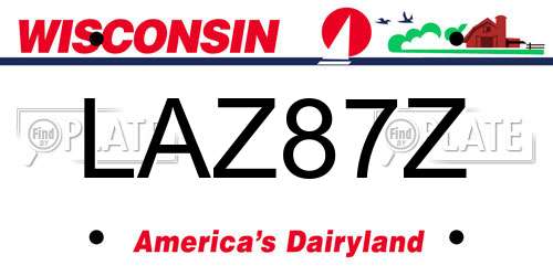 LAZ87Z Wisconsin License Plate