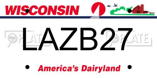LAZB27 Wisconsin License Plate