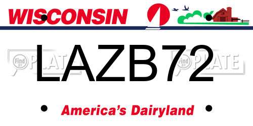 LAZB72 Wisconsin License Plate