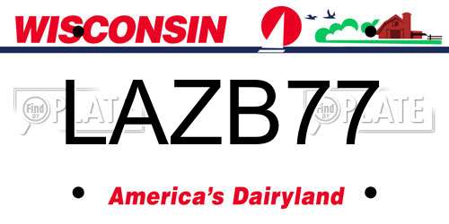 LAZB77 Wisconsin License Plate