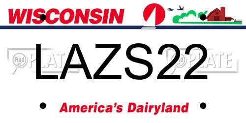 LAZS22 Wisconsin License Plate