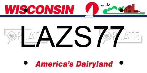 LAZS77 Wisconsin License Plate