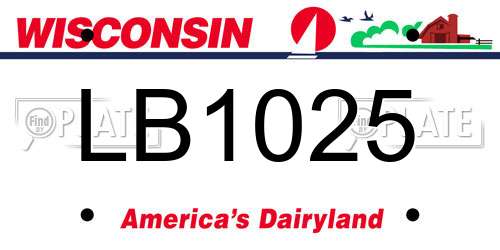 LB1025 Wisconsin License Plate
