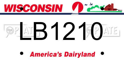 LB1210 Wisconsin License Plate
