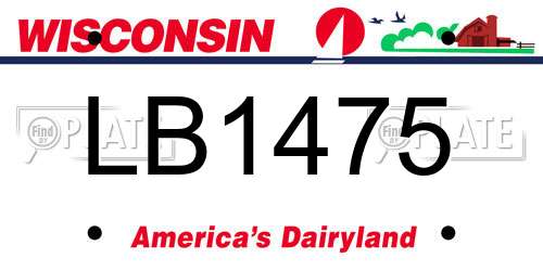 LB1475 Wisconsin License Plate