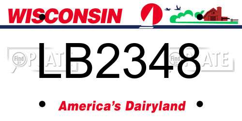 LB2348 Wisconsin License Plate