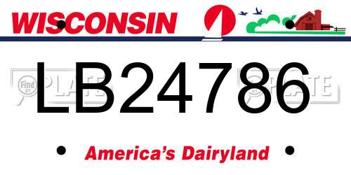 LB24786 Wisconsin License Plate