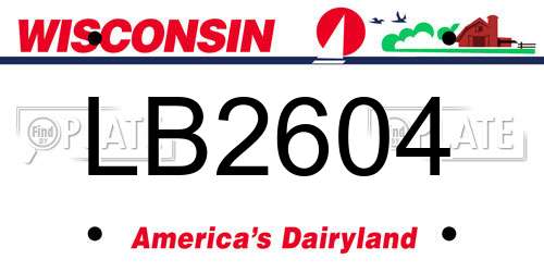 LB2604 Wisconsin License Plate