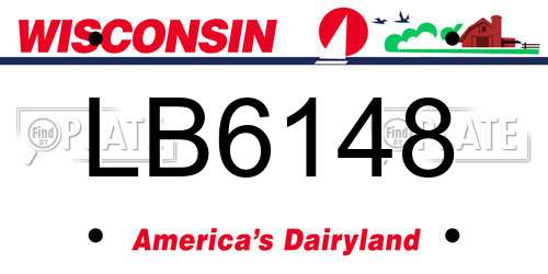 LB6148 Wisconsin License Plate