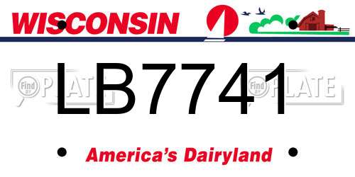 LB7741 Wisconsin License Plate