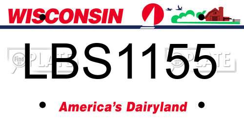 LBS1155 Wisconsin License Plate
