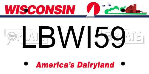 LBWI59 Wisconsin License Plate