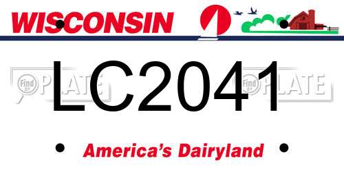 LC2041 Wisconsin License Plate