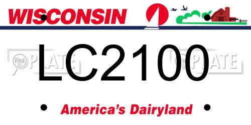 LC2100 Wisconsin License Plate