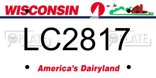 LC2817 Wisconsin License Plate