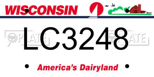 LC3248 Wisconsin License Plate