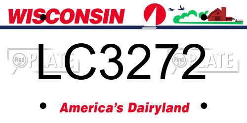 LC3272 Wisconsin License Plate