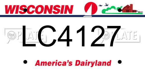 LC4127 Wisconsin License Plate