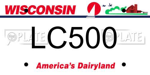 LC500 Wisconsin License Plate