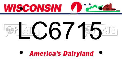 LC6715 Wisconsin License Plate