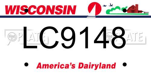 LC9148 Wisconsin License Plate