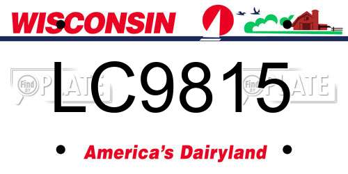 LC9815 Wisconsin License Plate