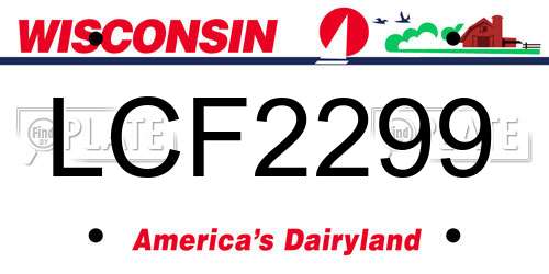 LCF2299 Wisconsin License Plate