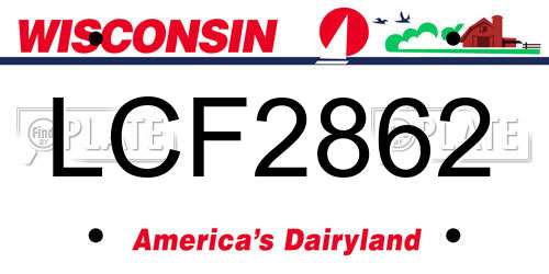 LCF2862 Wisconsin License Plate