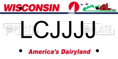LCJJJJ Wisconsin License Plate