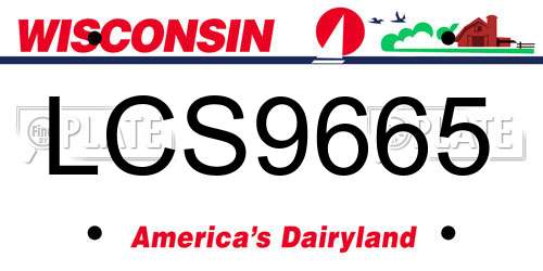 LCS9665 Wisconsin License Plate