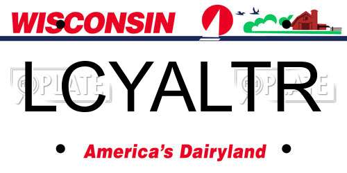 LCYALTR Wisconsin License Plate
