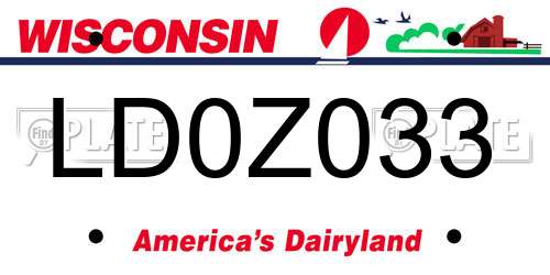 LD0Z033 Wisconsin License Plate