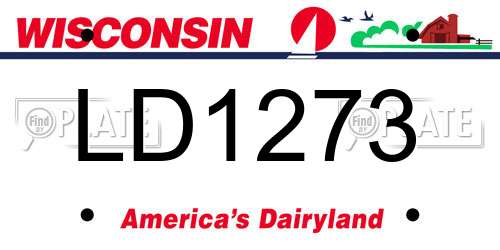 LD1273 Wisconsin License Plate