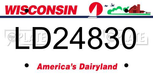 LD24830 Wisconsin License Plate