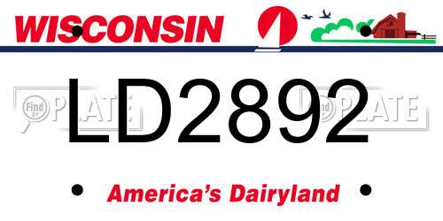 LD2892 Wisconsin License Plate