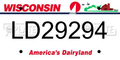 LD29294 Wisconsin License Plate