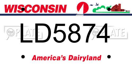 LD5874 Wisconsin License Plate