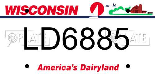 LD6885 Wisconsin License Plate