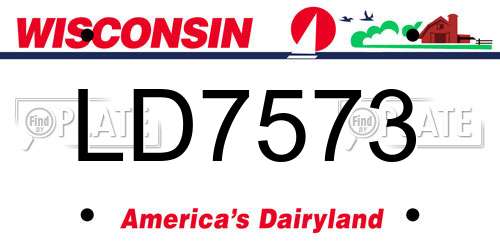 LD7573 Wisconsin License Plate