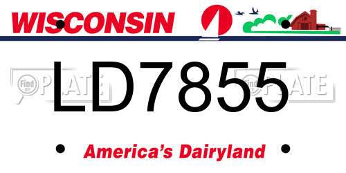 LD7855 Wisconsin License Plate