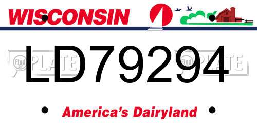 LD79294 Wisconsin License Plate