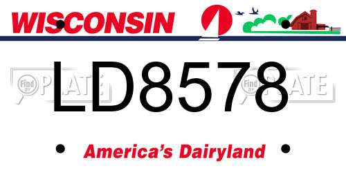LD8578 Wisconsin License Plate
