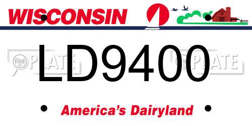 LD9400 Wisconsin License Plate