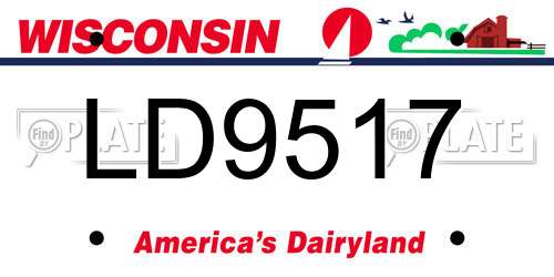LD9517 Wisconsin License Plate